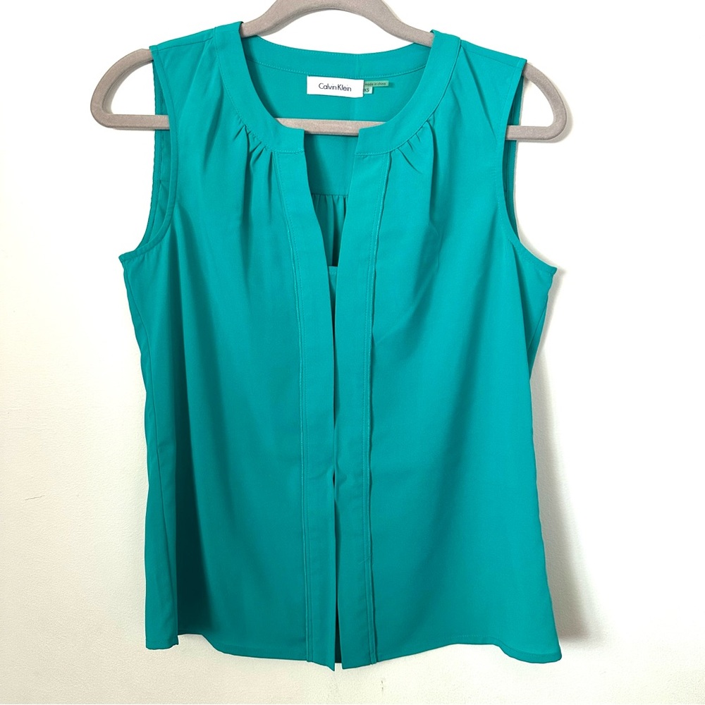 Calvin Klein Turquoise Sleeveless Blouse | NWOT